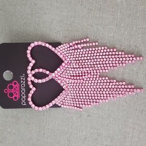 Paparazzi Sparkling Pink Heart Earrings